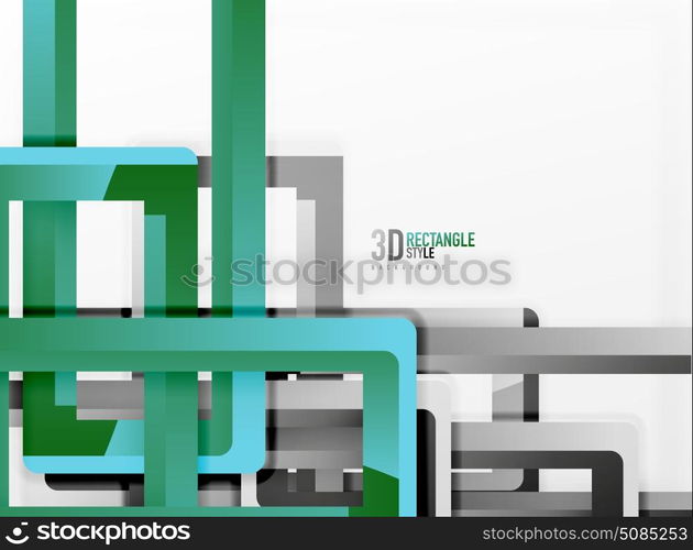 Rectangle tube elements, vector background. Rectangle tube elements, vector 3d background
