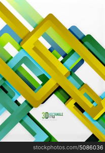 Rectangle tube elements, vector background. Rectangle tube elements, vector 3d background