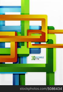 Rectangle tube elements, vector background. Rectangle tube elements, vector 3d background