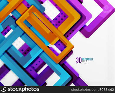 Rectangle tube elements, vector background. Rectangle tube elements, vector 3d background