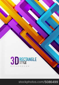 Rectangle tube elements, vector background. Rectangle tube elements, vector 3d background