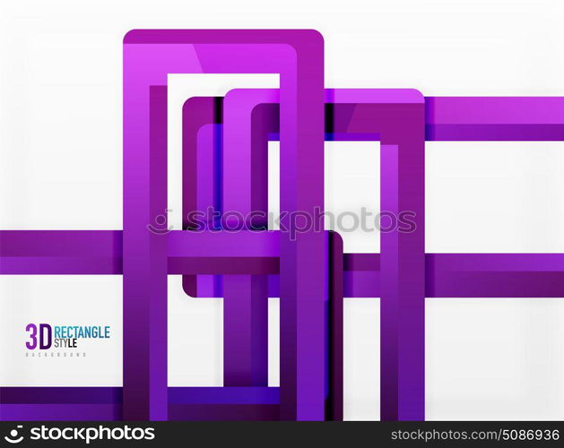 Rectangle tube elements, vector background. Rectangle tube elements, vector 3d background
