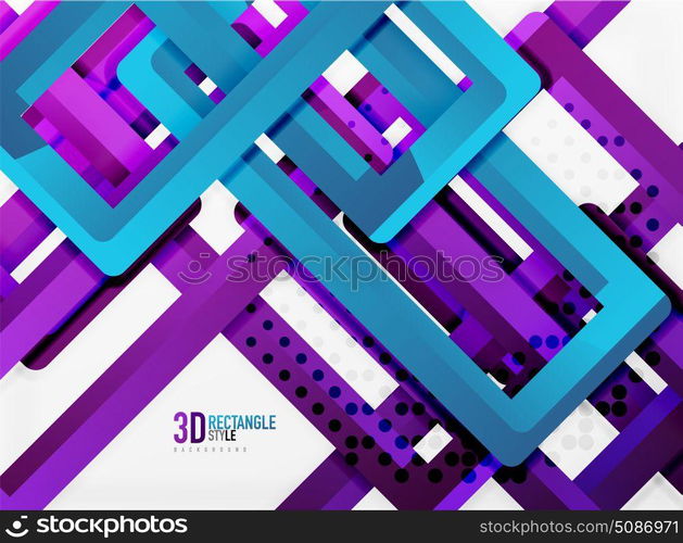 Rectangle tube elements, vector background. Rectangle tube elements, vector 3d background
