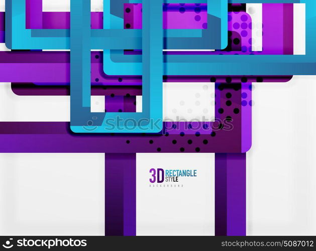 Rectangle tube elements, vector background. Rectangle tube elements, vector 3d background