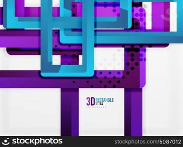 Rectangle tube elements, vector background. Rectangle tube elements, vector 3d background