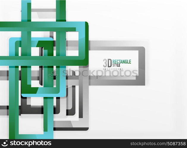 Rectangle tube elements, vector background. Rectangle tube elements, vector 3d background