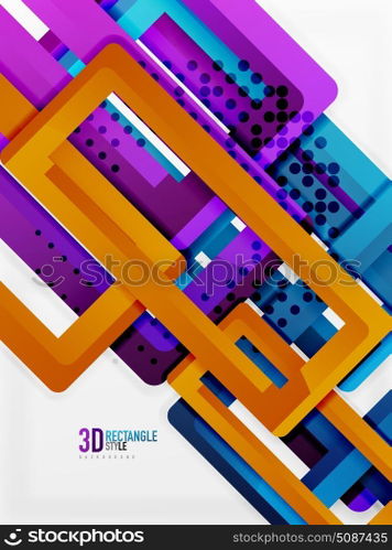Rectangle tube elements, vector background. Rectangle tube elements, vector 3d background