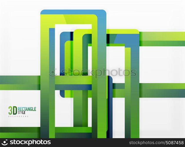 Rectangle tube elements, vector background. Rectangle tube elements, vector 3d background