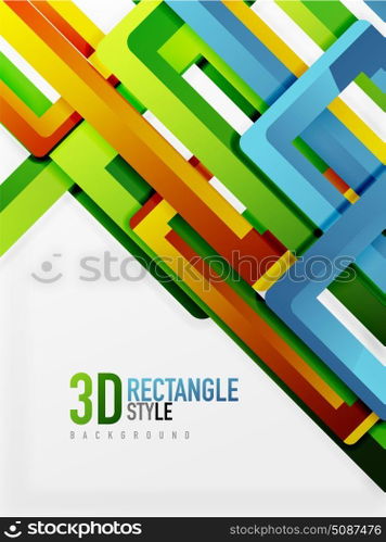Rectangle tube elements, vector background. Rectangle tube elements, vector 3d background