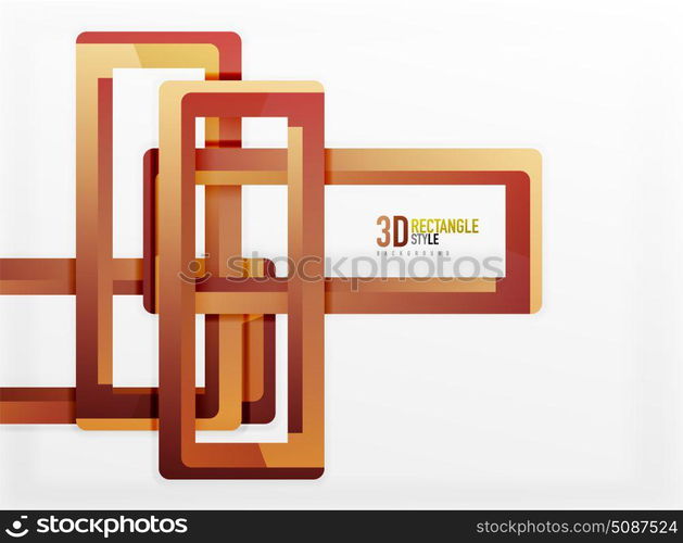 Rectangle tube elements, vector background. Rectangle tube elements, vector 3d background