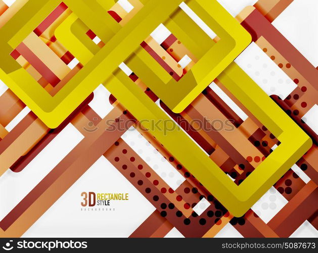 Rectangle tube elements, vector background. Rectangle tube elements, vector 3d background
