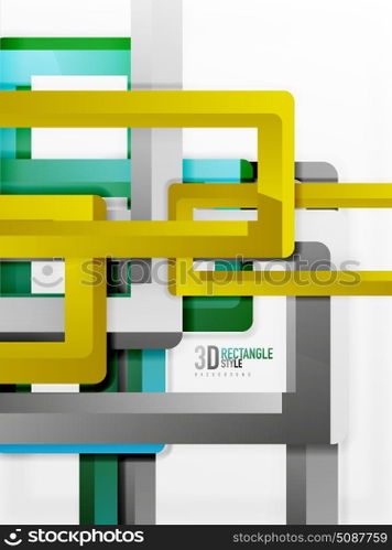 Rectangle tube elements, vector background. Rectangle tube elements, vector 3d background