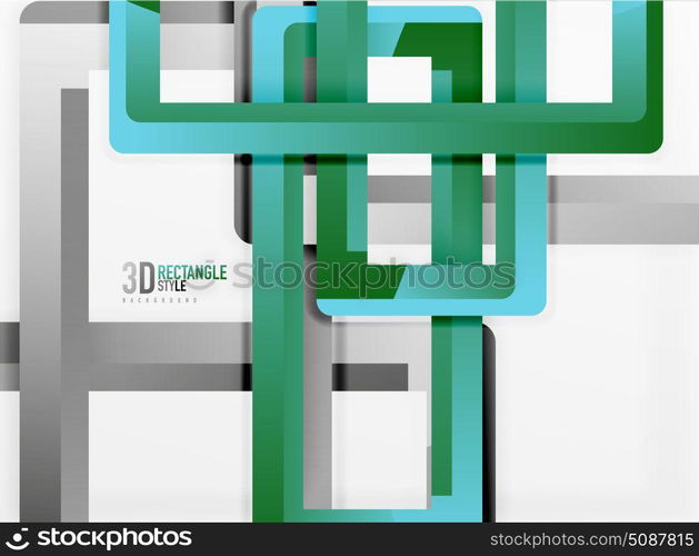 Rectangle tube elements, vector background. Rectangle tube elements, vector 3d background