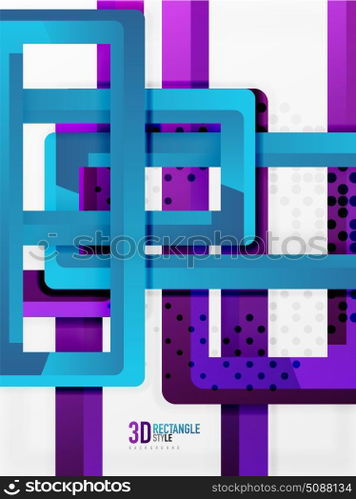 Rectangle tube elements, vector background. Rectangle tube elements, vector 3d background