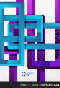 Rectangle tube elements, vector background. Rectangle tube elements, vector 3d background
