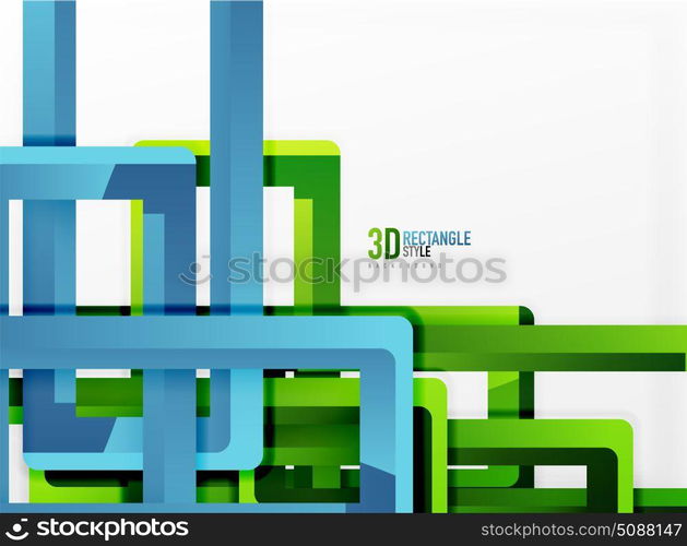 Rectangle tube elements, vector background. Rectangle tube elements, vector 3d background