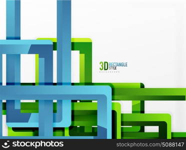Rectangle tube elements, vector background. Rectangle tube elements, vector 3d background