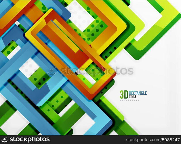 Rectangle tube elements, vector background. Rectangle tube elements, vector 3d background
