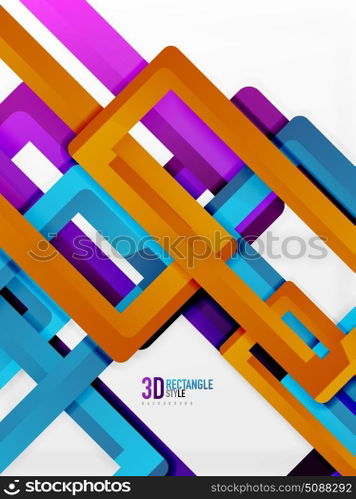 Rectangle tube elements, vector background. Rectangle tube elements, vector 3d background
