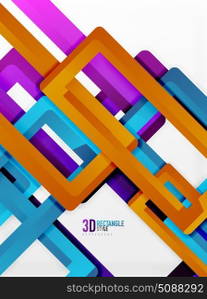 Rectangle tube elements, vector background. Rectangle tube elements, vector 3d background