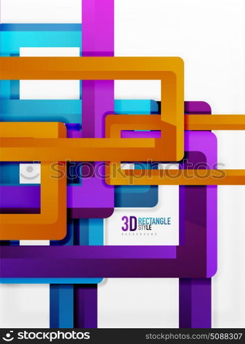 Rectangle tube elements, vector background. Rectangle tube elements, vector 3d background