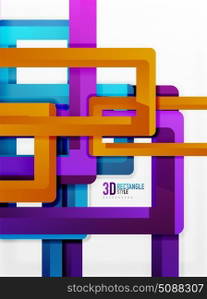 Rectangle tube elements, vector background. Rectangle tube elements, vector 3d background