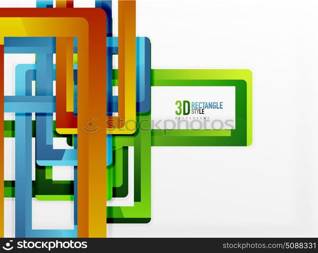 Rectangle tube elements, vector background. Rectangle tube elements, vector 3d background