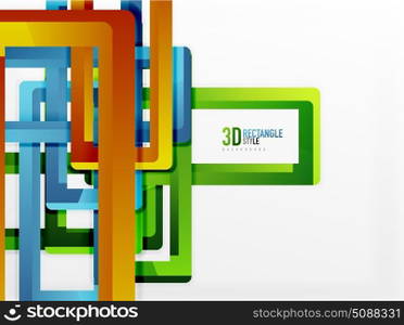 Rectangle tube elements, vector background. Rectangle tube elements, vector 3d background