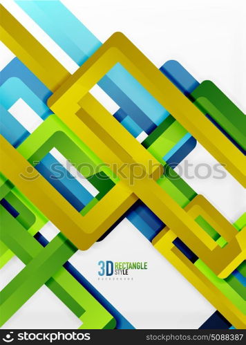 Rectangle tube elements, vector background. Rectangle tube elements, vector 3d background