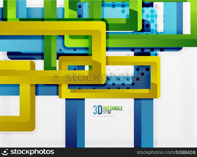 Rectangle tube elements, vector background. Rectangle tube elements, vector 3d background