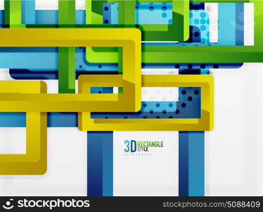Rectangle tube elements, vector background. Rectangle tube elements, vector 3d background
