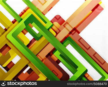Rectangle tube elements, vector background. Rectangle tube elements, vector 3d background