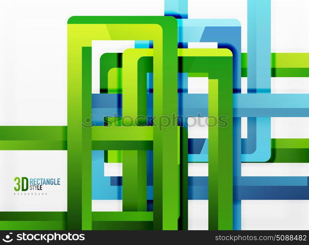Rectangle tube elements, vector background. Rectangle tube elements, vector 3d background