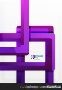 Rectangle tube elements, vector background. Rectangle tube elements, vector 3d background