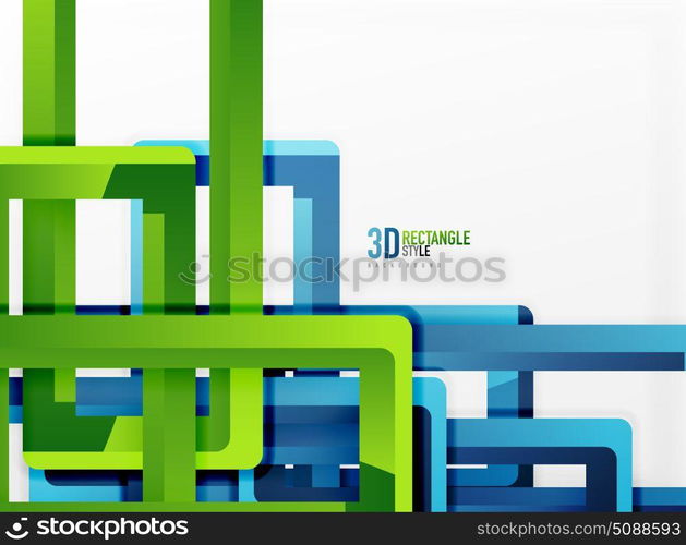 Rectangle tube elements, vector background. Rectangle tube elements, vector 3d background