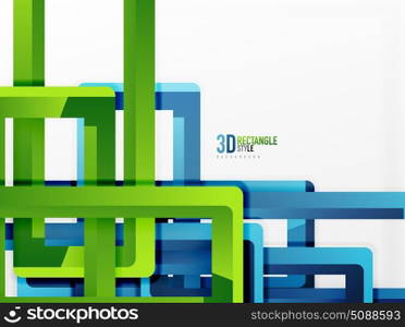 Rectangle tube elements, vector background. Rectangle tube elements, vector 3d background