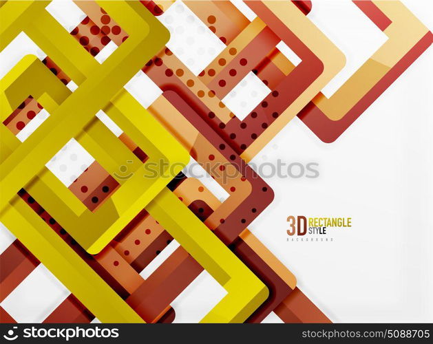 Rectangle tube elements, vector background. Rectangle tube elements, vector 3d background