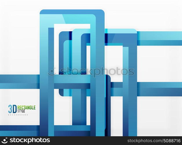 Rectangle tube elements, vector background. Rectangle tube elements, vector 3d background