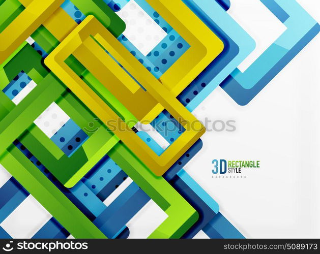 Rectangle tube elements, vector background. Rectangle tube elements, vector 3d background