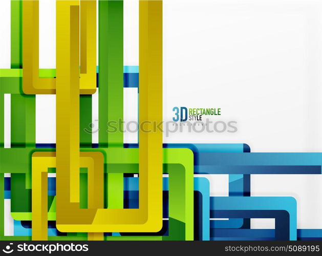 Rectangle tube elements, vector background. Rectangle tube elements, vector 3d background