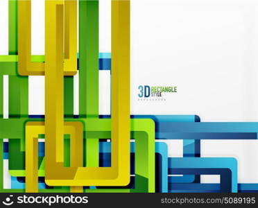 Rectangle tube elements, vector background. Rectangle tube elements, vector 3d background
