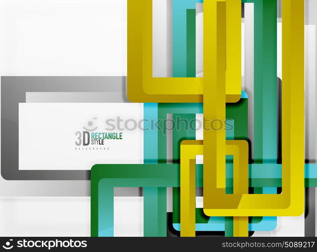 Rectangle tube elements, vector background. Rectangle tube elements, vector 3d background