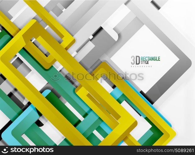 Rectangle tube elements, vector background. Rectangle tube elements, vector 3d background