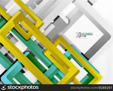 Rectangle tube elements, vector background. Rectangle tube elements, vector 3d background
