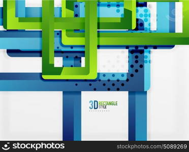 Rectangle tube elements, vector background. Rectangle tube elements, vector 3d background