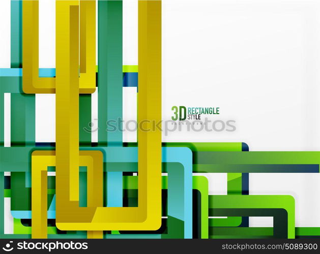 Rectangle tube elements, vector background. Rectangle tube elements, vector 3d background