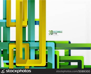 Rectangle tube elements, vector background. Rectangle tube elements, vector 3d background