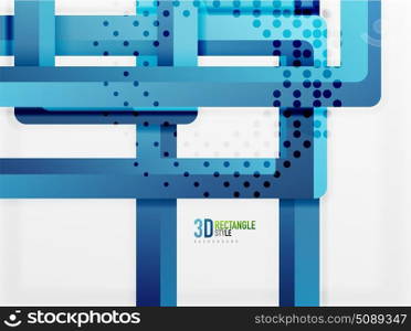 Rectangle tube elements, vector background. Rectangle tube elements, vector 3d background