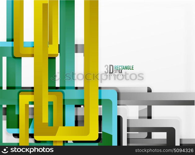 Rectangle tube elements, vector background. Rectangle tube elements, vector 3d background