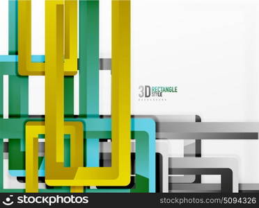 Rectangle tube elements, vector background. Rectangle tube elements, vector 3d background